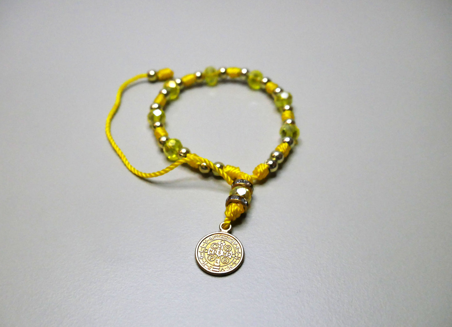 Handmade Threaded Beaded Bracelet with St. Benedict Charm for Style and Spiritual Protection