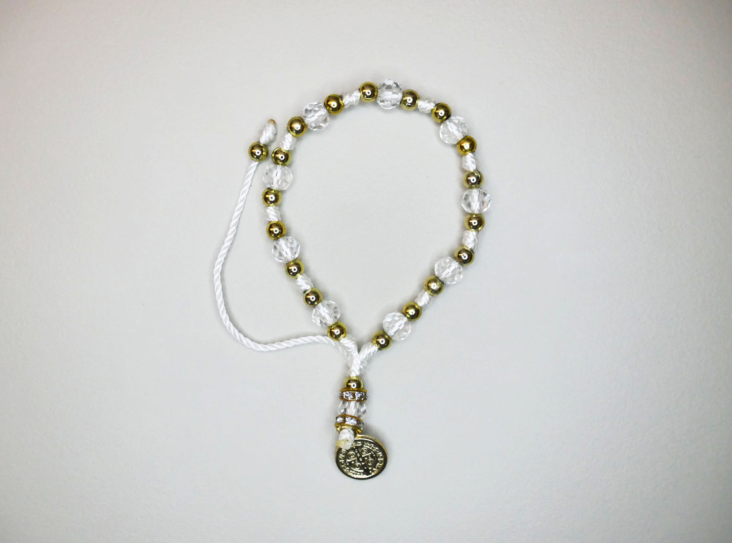 Handmade Threaded Beaded Bracelet with St. Benedict Charm for Style and Spiritual Protection